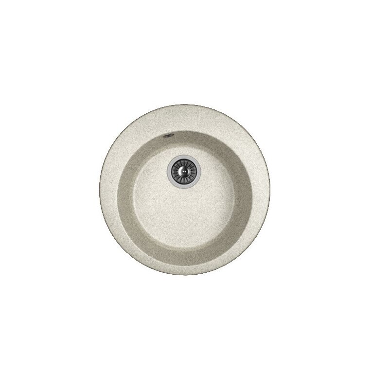 Chiuveta marmura/granit, forma rotund, 510 x 510 mm, adancime cuva 200 mm, Gri