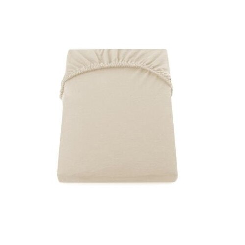 Cearceaf de pat cu elastic Mally Home Yuny , 160 x 200 + 25 cm, Bumbac, Crem