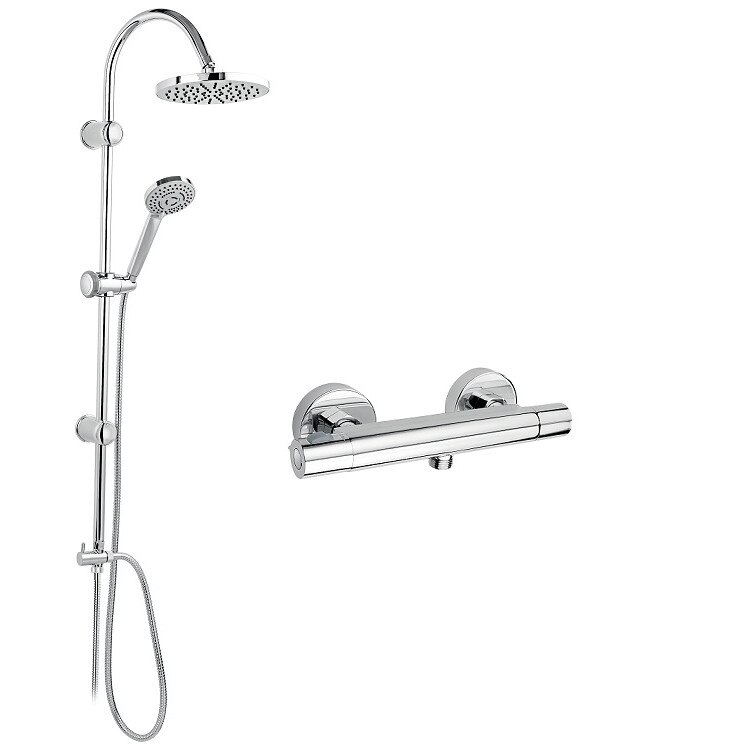 Coloana de dus Rondo fixa si mobila cu baterie termostatata, Ferro