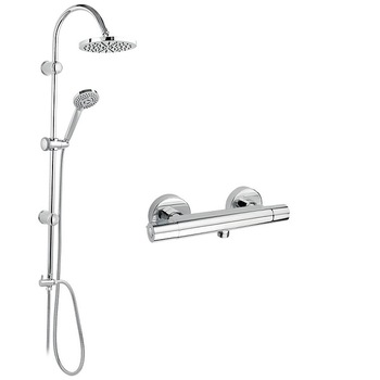 Coloana de dus Rondo fixa si mobila cu baterie termostatata, Ferro Coloana de dus Rondo fixa si mobila cu baterie termostatata, Ferro