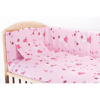 Lenjerie 5 piese kitty roz, 120 x 60 cm Lenjerie 5 piese kitty roz, 120 x 60 cm