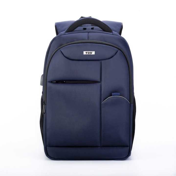 TOO 15,6" lopásvédett hátizsák, vízálló,USB port, kék