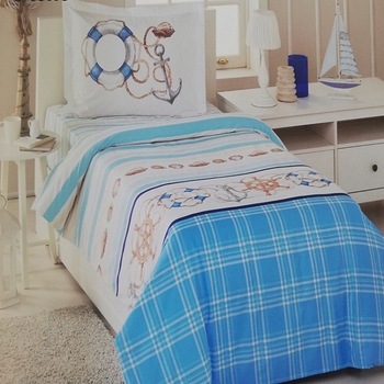 Lenjerie de pat copii Shells, 100% bumbac ranforce, 3 piese Lenjerie de pat copii Shells, 100% bumbac ranforce, 3 piese