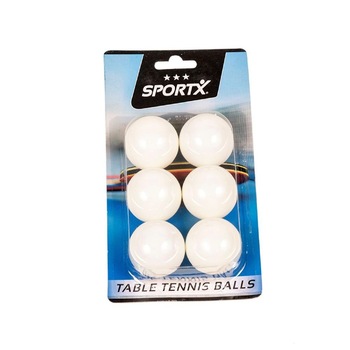 Set 6 mingi tenis de masa, albe - SportX Set 6 mingi tenis de masa, albe - SportX