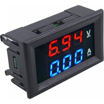 Voltmetru si ampermetru pentru panou cu afisaj led, capacitate de masura DC 0-100V si 0-10A Voltmetru si ampermetru pentru panou cu afisaj led, capacitate de masura DC 0-100V si 0-10A