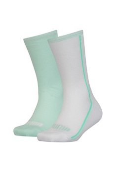 Puma, Set de sosete lungi, 2 perechi, Alb/Verde menta Puma, Set de sosete lungi, 2 perechi, Alb/Verde menta