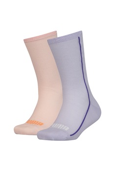 Puma, Set de sosete lungi, 2 perechi, Oranj/Lila Puma, Set de sosete lungi, 2 perechi, Oranj/Lila