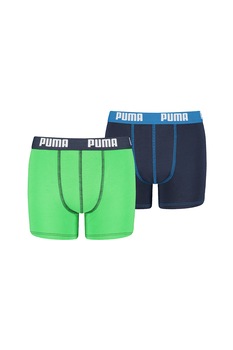 Puma, Set de boxeri cu banda logo in talie - 2 perechi 06, Verde menta/Bleumarin Puma, Set de boxeri cu banda logo in talie - 2 perechi 06, Verde menta/Bleumarin