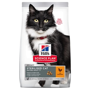 Hrana pentru Pisici, Hill's SP Feline Mature Sterilised Pui, 3 Kg Hrana pentru Pisici, Hill's SP Feline Mature Sterilised Pui, 3 Kg