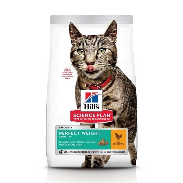 Hrana pentru Pisici, Hill's SP Feline Adult Perfect Weight cu Pui, 1.5 Kg