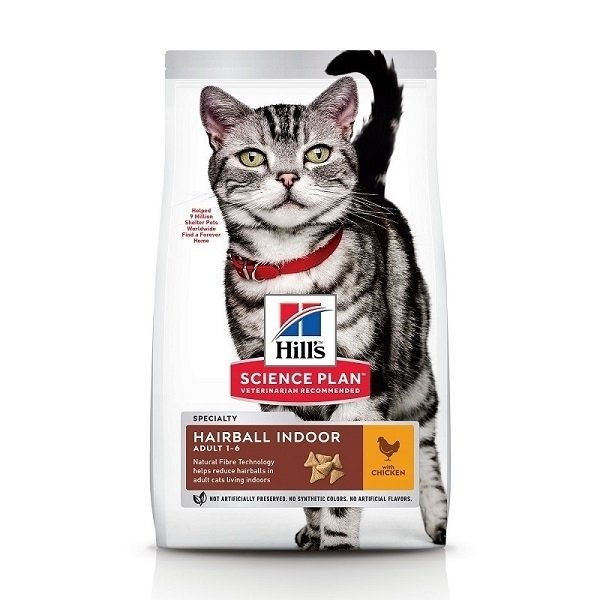 Hrana pentru Pisici, Hill's SP Feline Adult Hairball & Indoor, 300 g