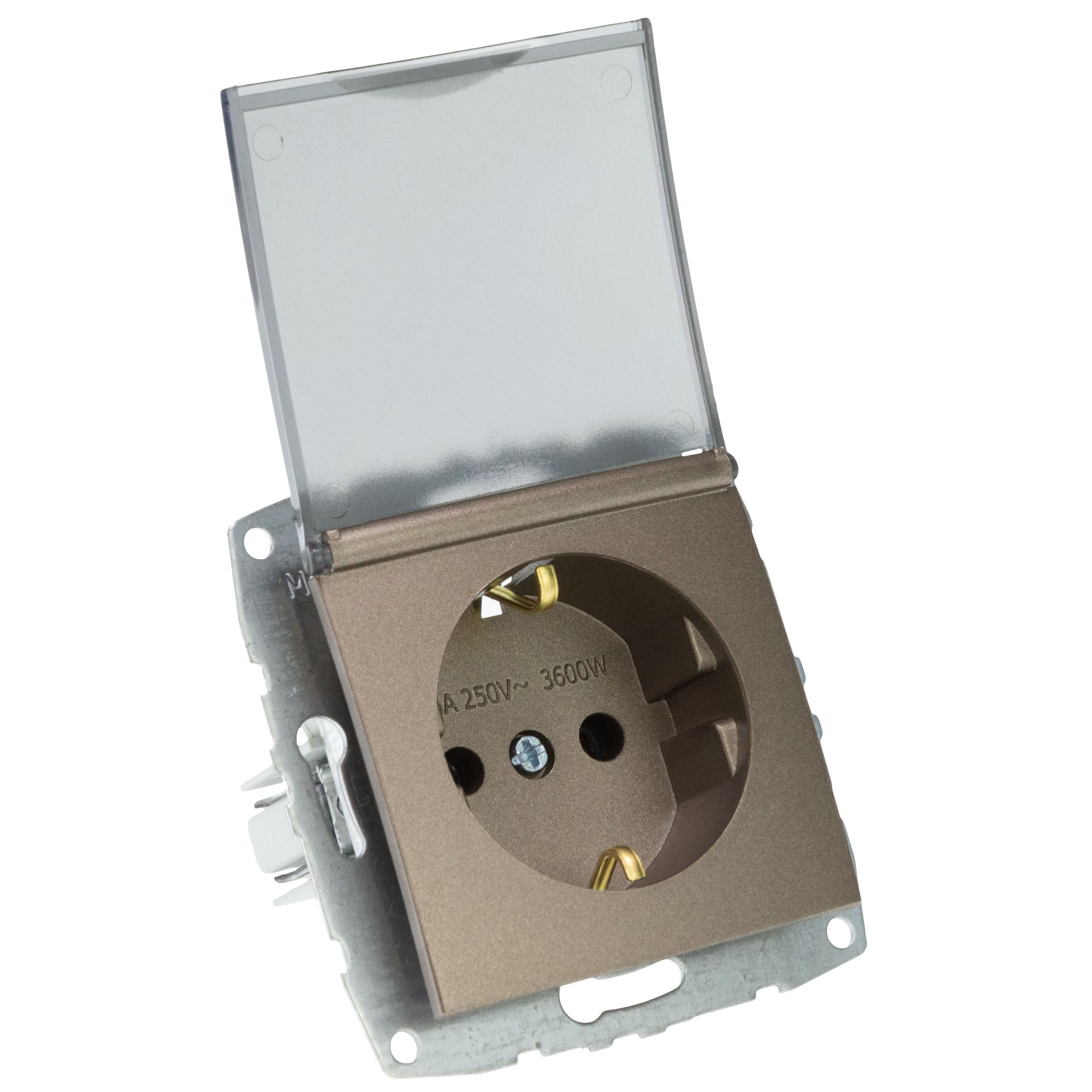 Mecanism Priza cu CP Mono Electric, capac, 16A, light fume