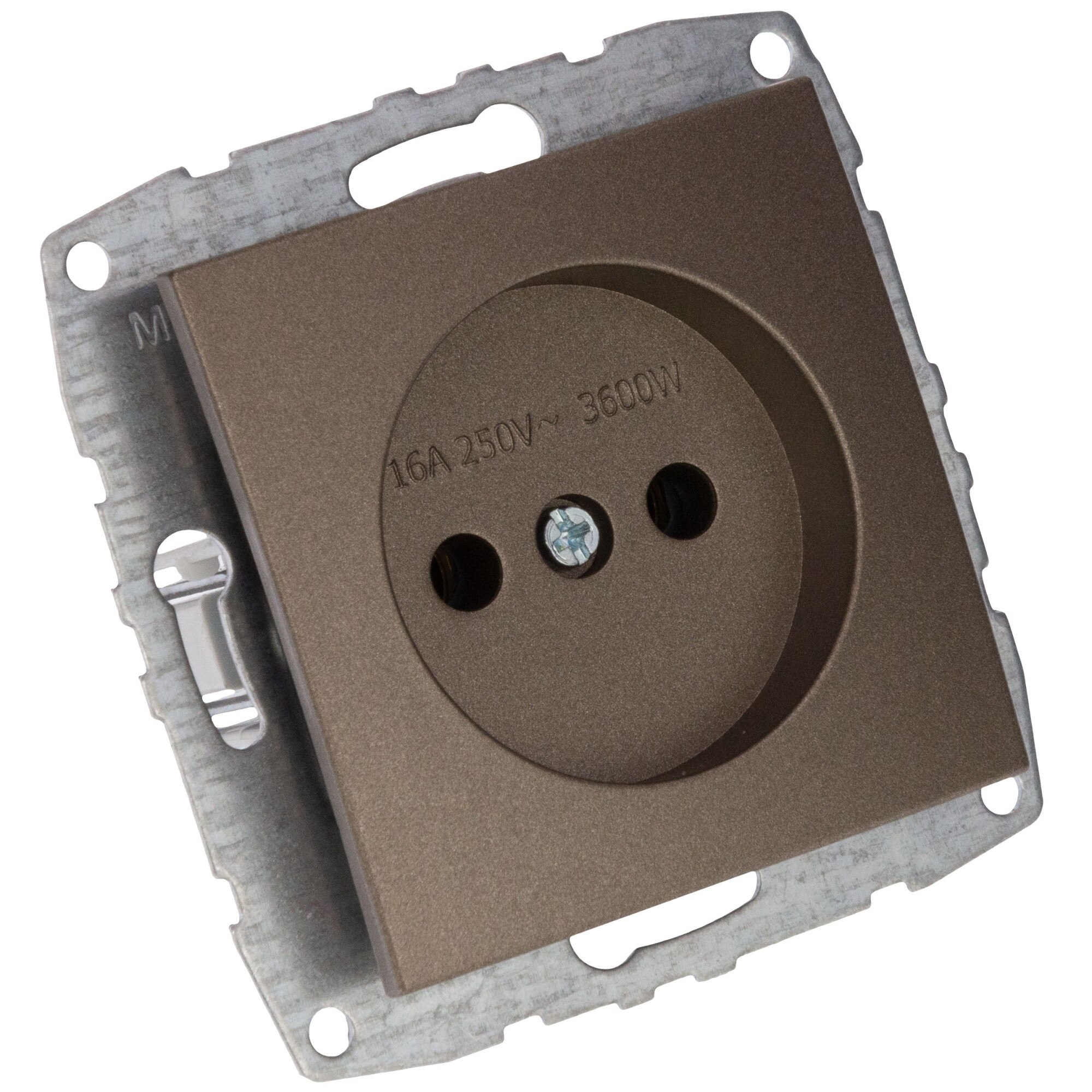 Mecanism Priza fara protectie copii Mono Electric, 16A, light fume