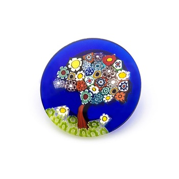 Brosa Copacul Vietii, din Sticla de Murano, diametru 3,2 cm Brosa Copacul Vietii, din Sticla de Murano, diametru 3,2 cm