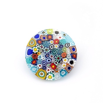 Brosa Murrina, din Sticla de Murano, diametru 3,2 cm Brosa Murrina, din Sticla de Murano, diametru 3,2 cm