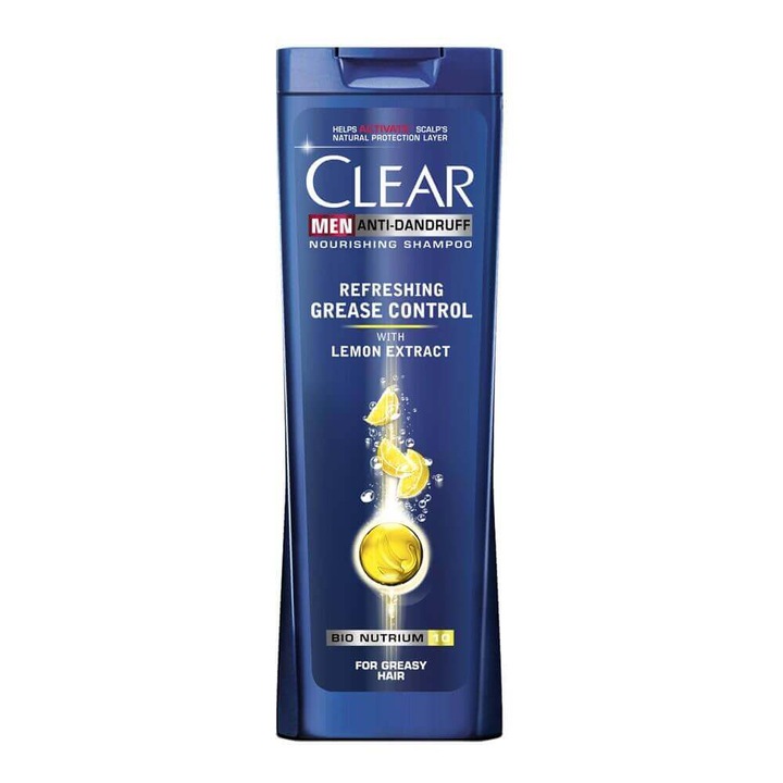 Sampon CLEAR Men Refreshing Grease Control, 400 ml, pentru Par Gras, Extract de Lamaie
