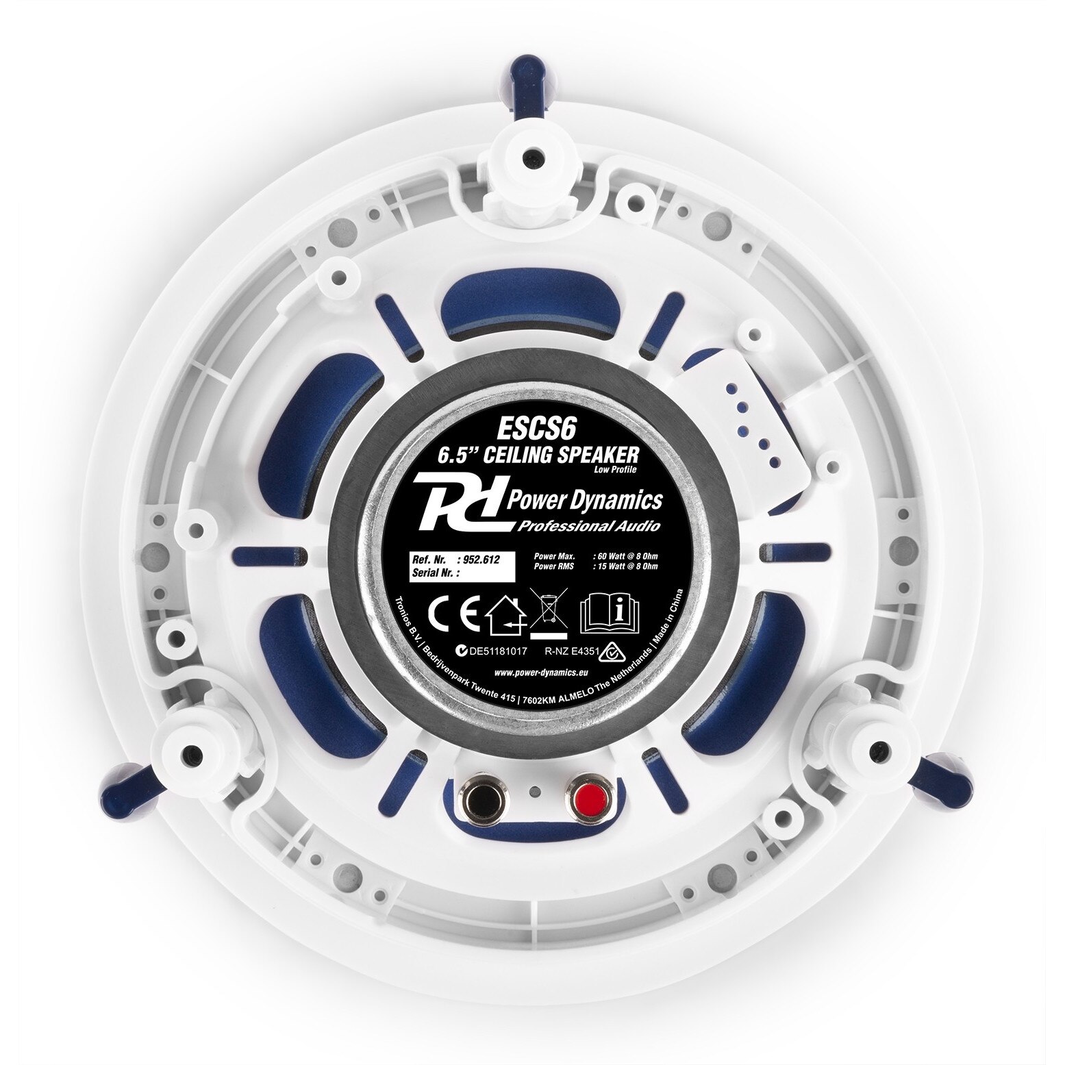 Set difuzoare coaxiale de tavan, 6.5", 15W RMS, 8ohm, Power Dynamics ESCS6