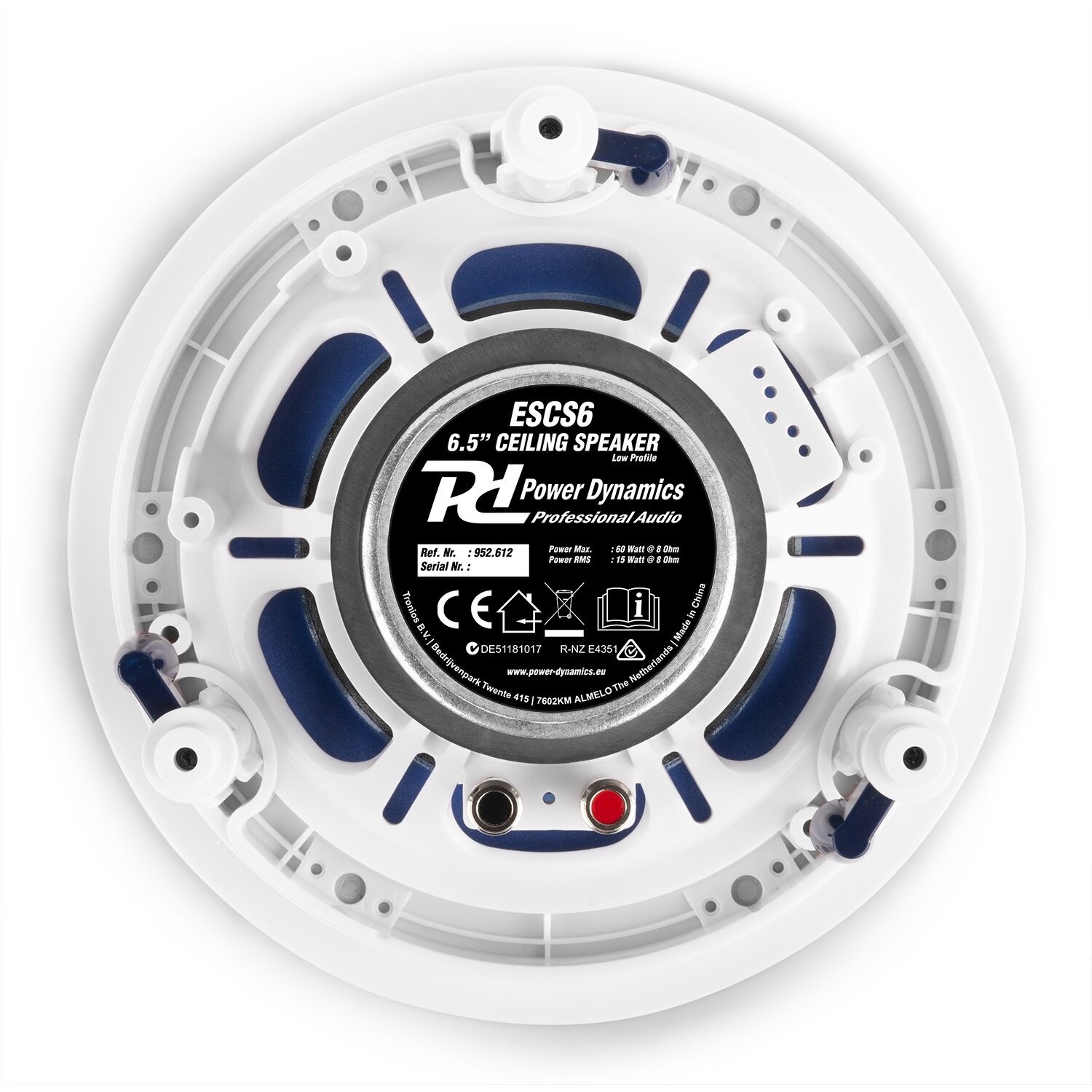 Set difuzoare coaxiale de tavan, 6.5", 15W RMS, 8ohm, Power Dynamics ESCS6