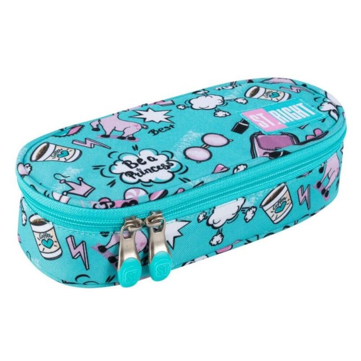 Penar borseta 1 fermoar, 1 extensie, oval, Majewski, Gama St. Right, Colectia Pastel Lamas, PC-01, 23x9.5x5.5 cm