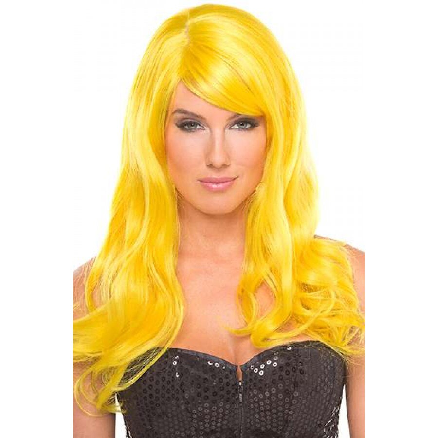Peruca Glamourama ondulata, Galben