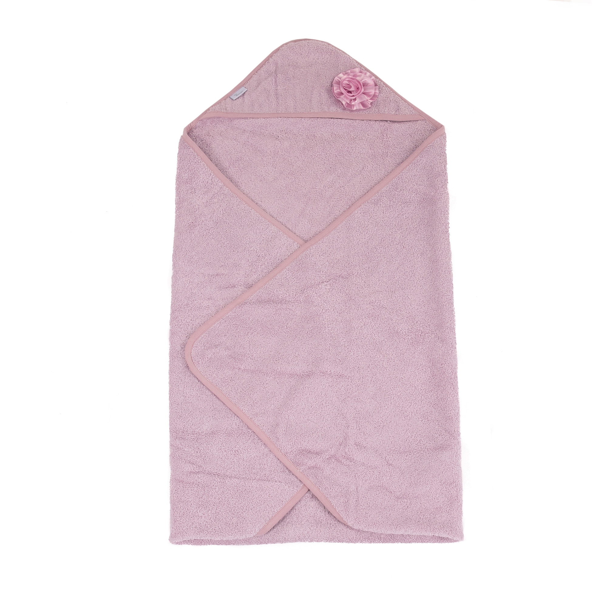 Prosop de baie cu gluga BO Jungle, 90 x 90 cm, Floare, Roz