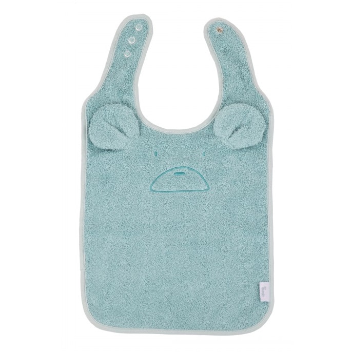 Baveta BO Jungle din bumbac organic, Ursulet, Albastru