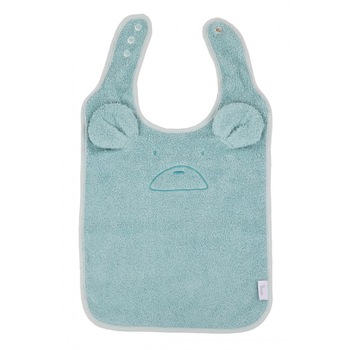 Baveta BO Jungle din bumbac organic, Ursulet, Albastru Baveta BO Jungle din bumbac organic, Ursulet, Albastru