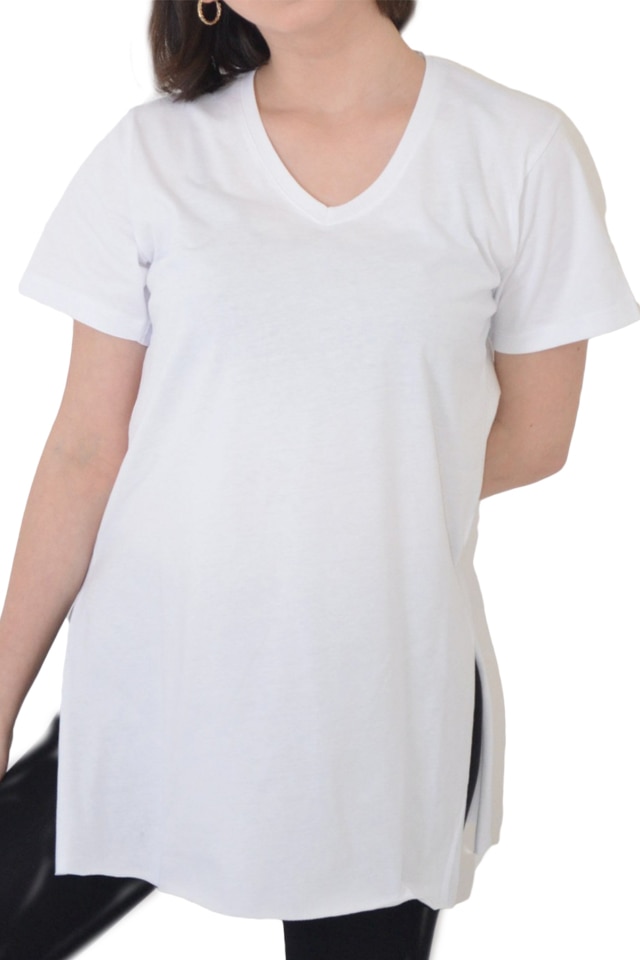 Tricou dama din bumbac Adrom, Alb