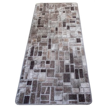 Covor bucatarie Brill Noya , 100x170 cm , neplusat, grosime 2.5 mm, tip printed, aspect lucios, lavabile, poliester, antiderapant, gramaj 750g/mp , model caramizi maro Covor bucatarie Brill Noya , 100x170 cm , neplusat, grosime 2.5 mm, tip printed, aspect lucios, lavabile, poliester, antiderapant, gramaj 750g/mp , model caramizi maro