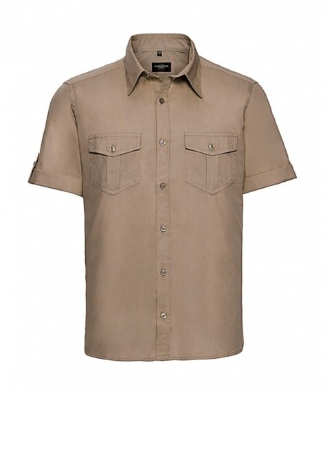 Camasa Roll Sleeve, barbati, kaki, Kaki