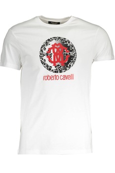 Roberto Cavalli - Férfi póló, 9101653, Logo, Alb, L INTL, Fehér