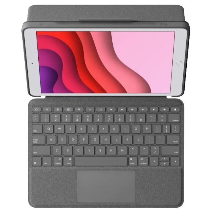 Калъф Logitech Combo Touch със сваляема клавиатура и тракпад за iPad 7,8,9, iPad Air 3 и iPad Pro 10,5, UK, Grafit