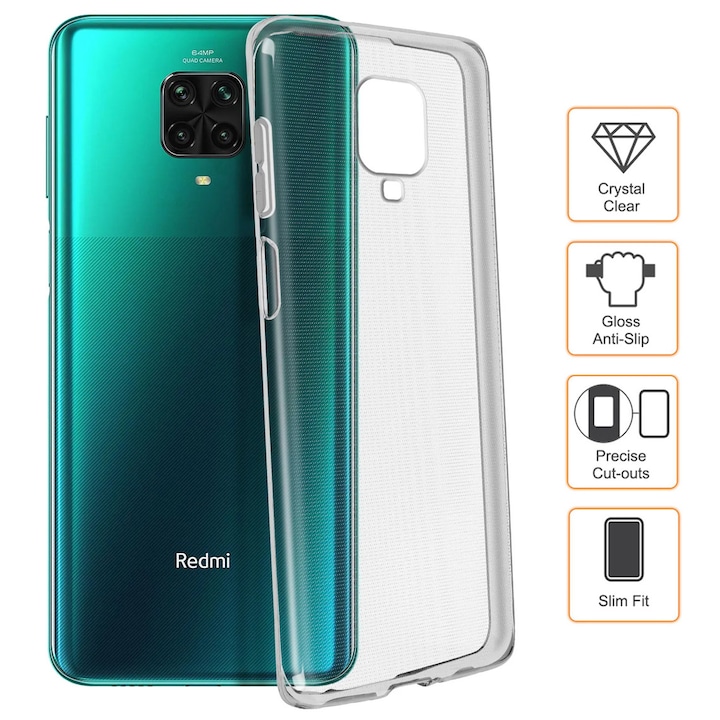 Husa pentru Xiaomi Redmi Note 9S / 9 Pro / 9 Pro Max, silicon clear, UltraSlim, Transparenta