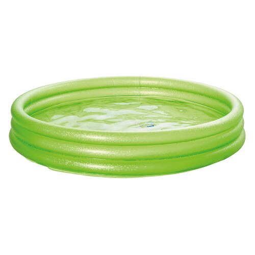 Piscina Happy People Gonflabila cu 3 Inele si Sclipici Neon Shine 157 x 28 cm