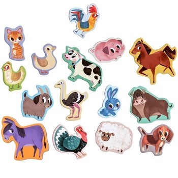 Set magneti de jucarie, MAGDUM, Farm Animals Picture, Multicolor, 15 piese, 17x12x3.7 cm Set magneti de jucarie, MAGDUM, Farm Animals Picture, Multicolor, 15 piese, 17x12x3.7 cm