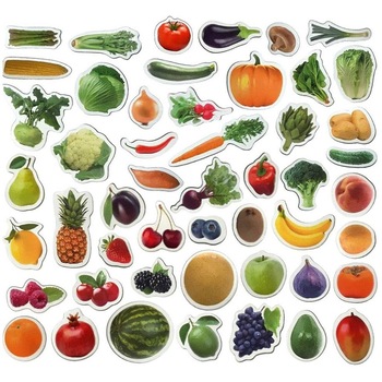 Set magneti de jucarie, MAGDUM, Fruit & Berries & Vegetables Photo, Multicolor, 50 piese, 20.4x20.4x4.1 cm Set magneti de jucarie, MAGDUM, Fruit & Berries & Vegetables Photo, Multicolor, 50 piese, 20.4x20.4x4.1 cm