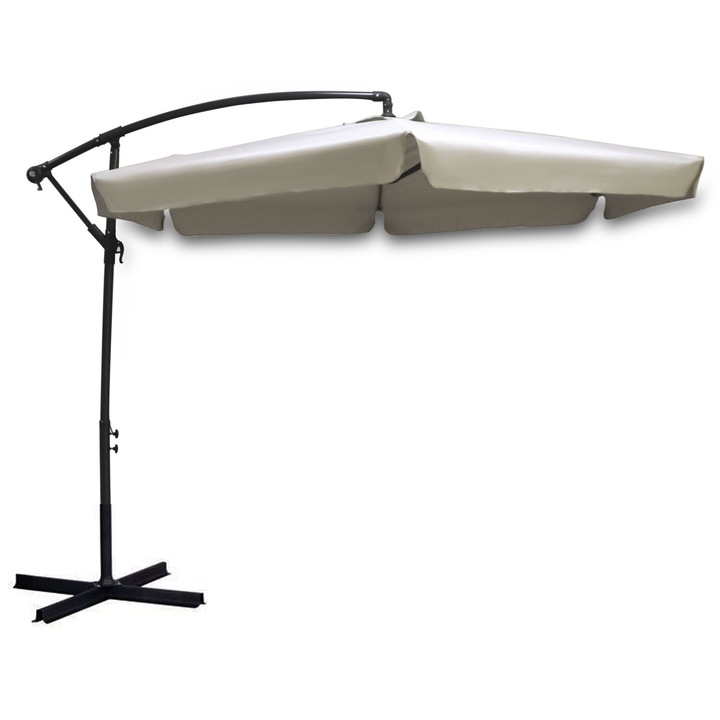 Umbrela soare, pentru teresa, structura otel, bej, 350 x 250 cm