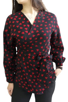 Bluza dama, din poliester, rosu/negru Bluza dama, din poliester, rosu/negru