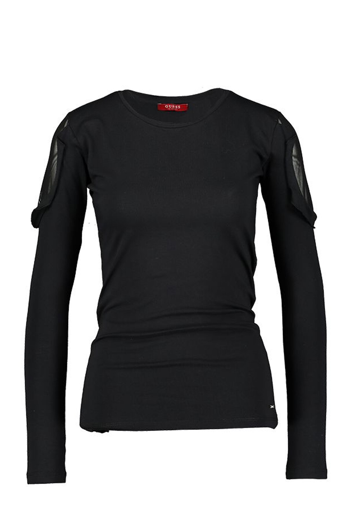 Bluza dama cu maneca cu dantela, Guess, Negru