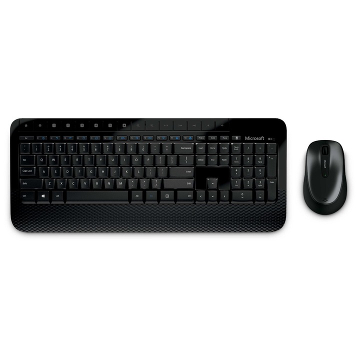 Kit Tastatura + Mouse Microsoft Desktop 2000, Wireless, Negru