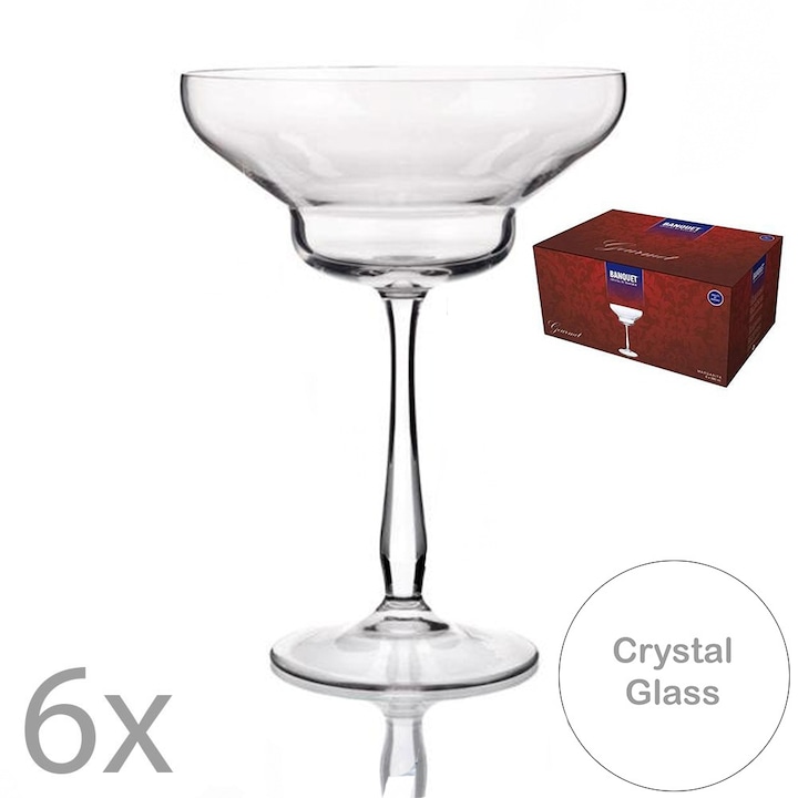 Комплект чаши Коктейл Bohemia Crystal-Banquet Margarita, Кристал, 380 мл, 6 бр