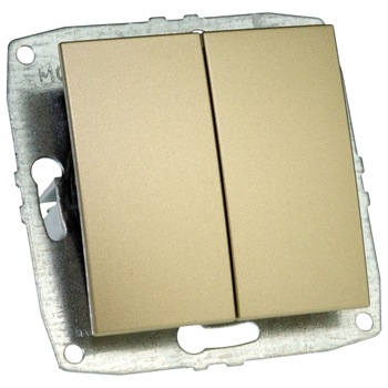 Mecanism Intrerupator dublu Mono Electric, 10A, titanium Mecanism Intrerupator dublu Mono Electric, 10A, titanium