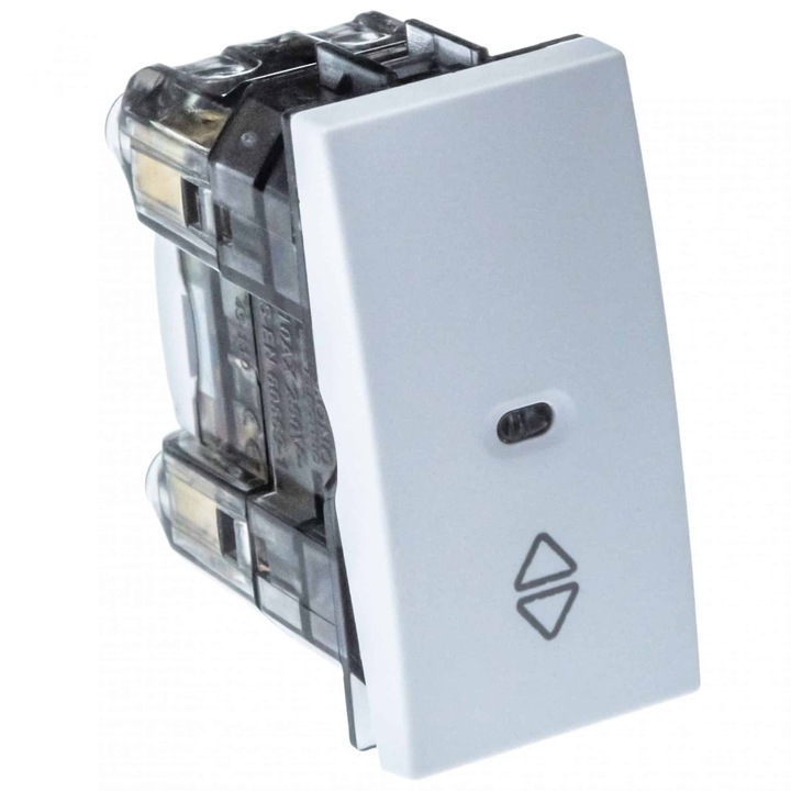 Intrerupator cap scara Mono Electric SERIA M, cu LED, 1 modul, 10A, alb