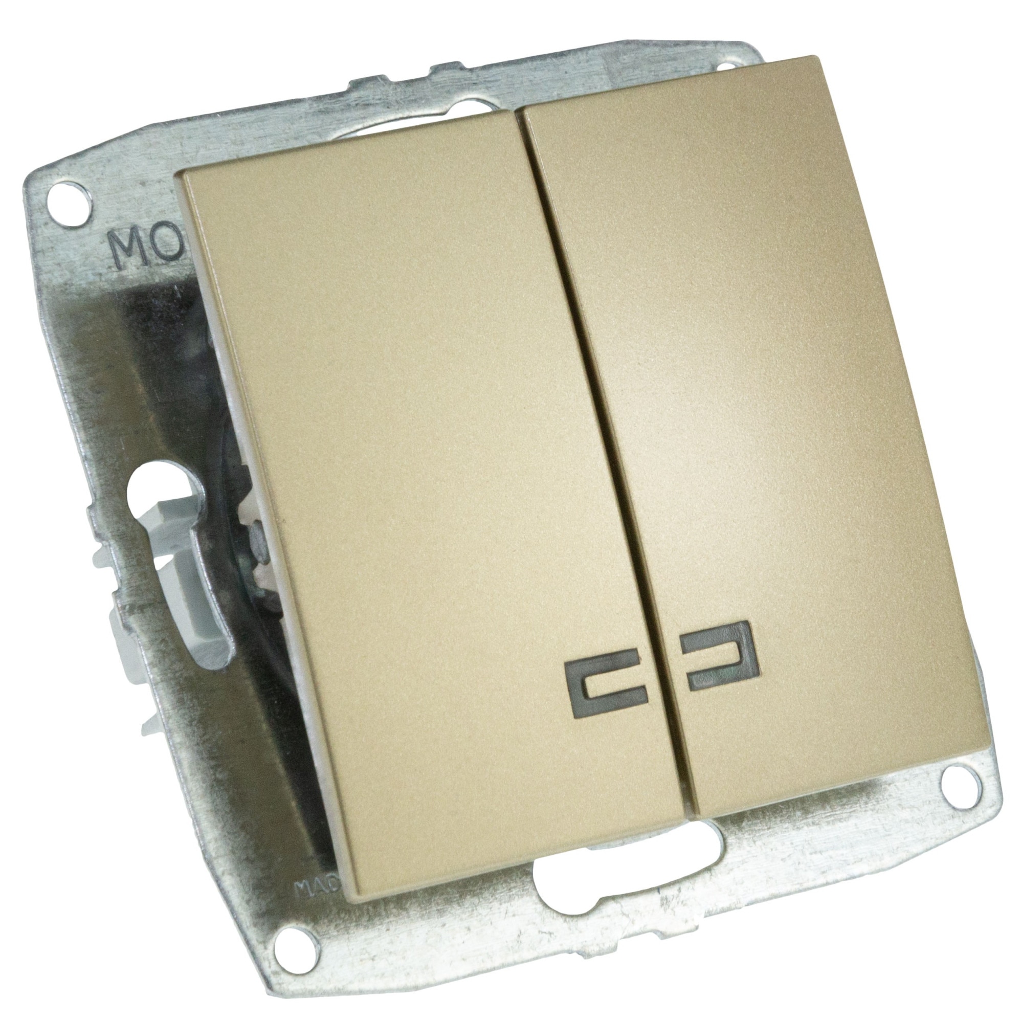 Mecanism Intrerupator dublu cu LED Mono Electric, 10A, titanium