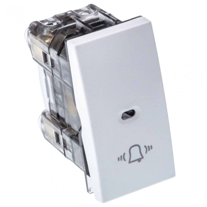 Intrerupator sonerie Mono Electric SERIA M, cu LED, 1 modul, 10A, alb