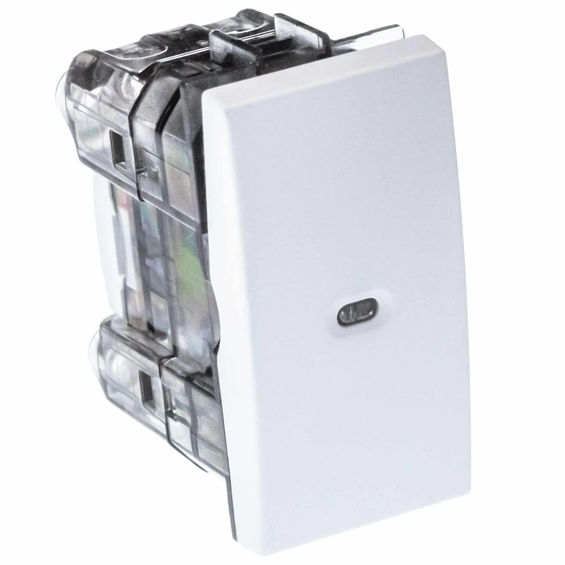 Intrerupator simplu Mono Electric SERIA M, cu LED, 1 modul, 10A, alb