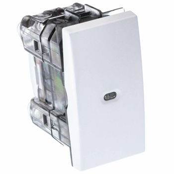 Intrerupator simplu Mono Electric SERIA M, cu LED, 1 modul, 10A, alb Intrerupator simplu Mono Electric SERIA M, cu LED, 1 modul, 10A, alb