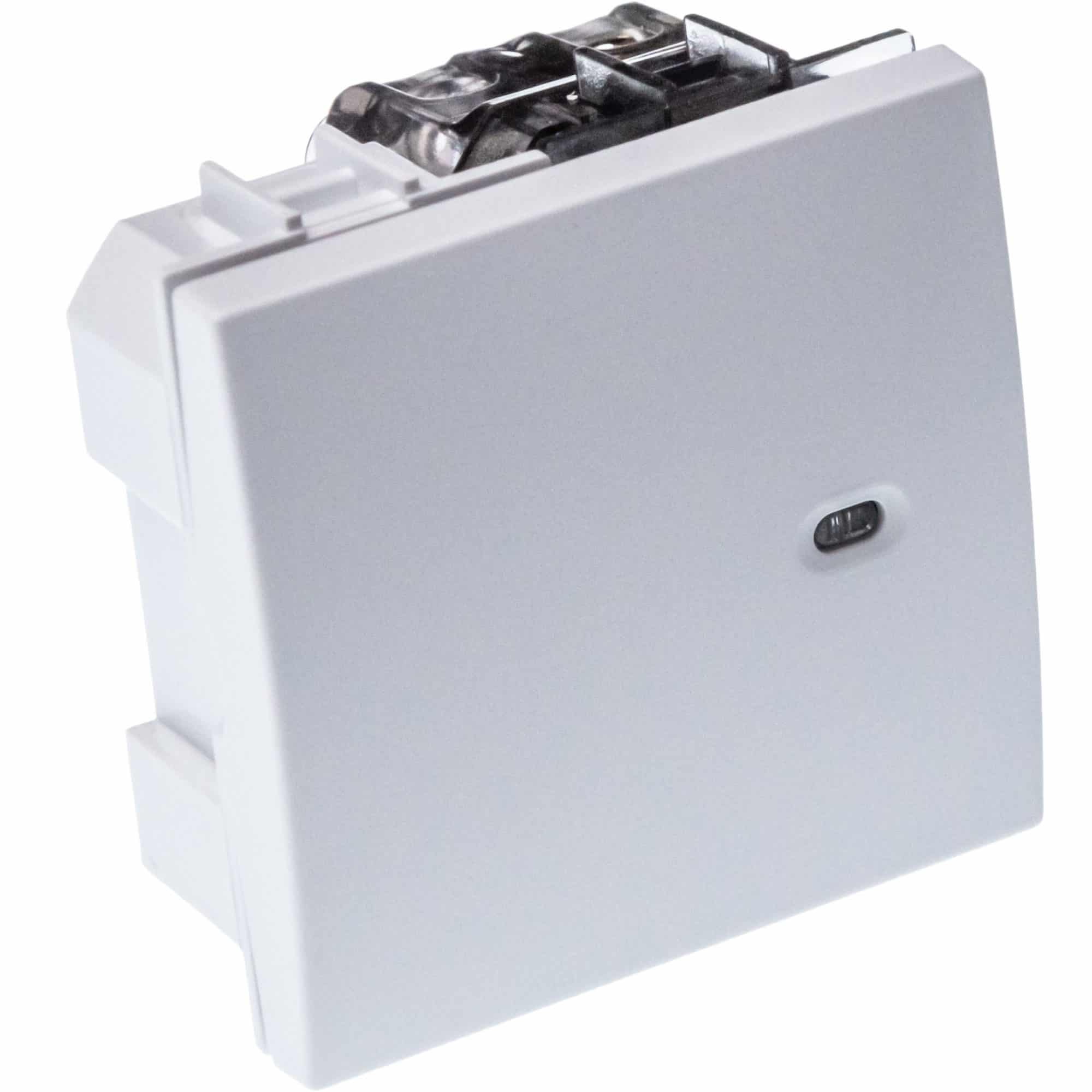 Intrerupator simplu Mono Electric SERIA M, cu LED, 2 modul, 10A, alb