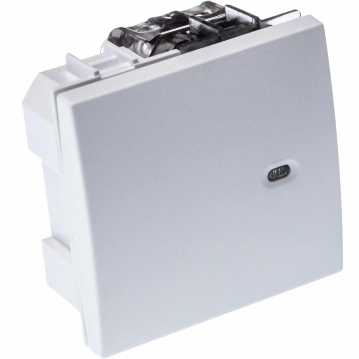 Intrerupator simplu Mono Electric SERIA M, cu LED, 2 modul, 10A, alb