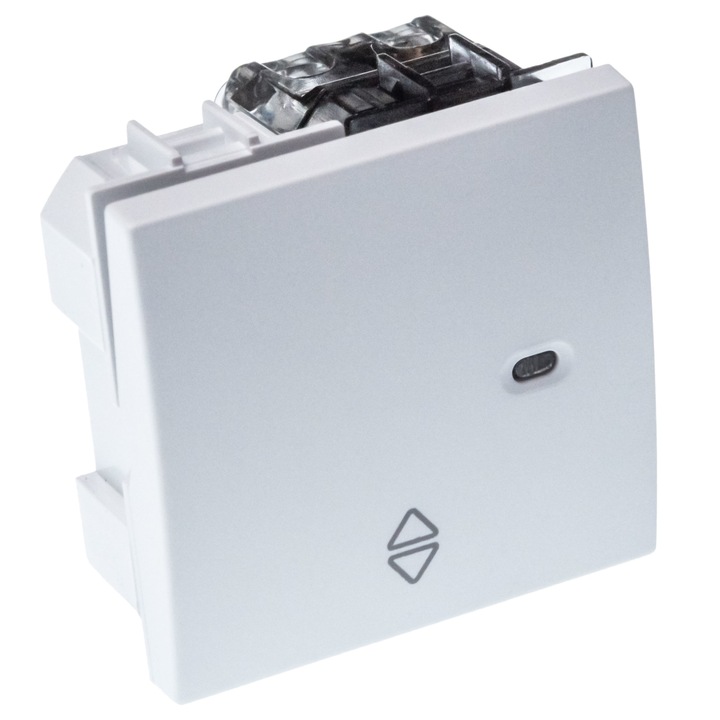 Intrerupator cap scara Mono Electric SERIA M, cu LED, 2 module, 10A, alb